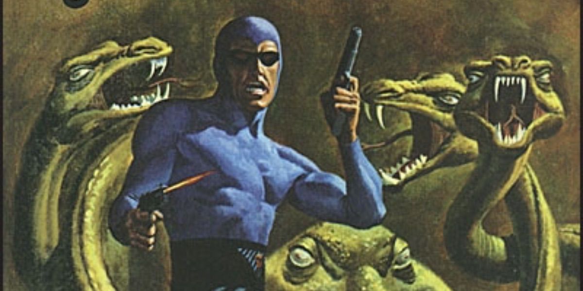 The Phantom fires his pistols on the cover of The Hydra Monster 