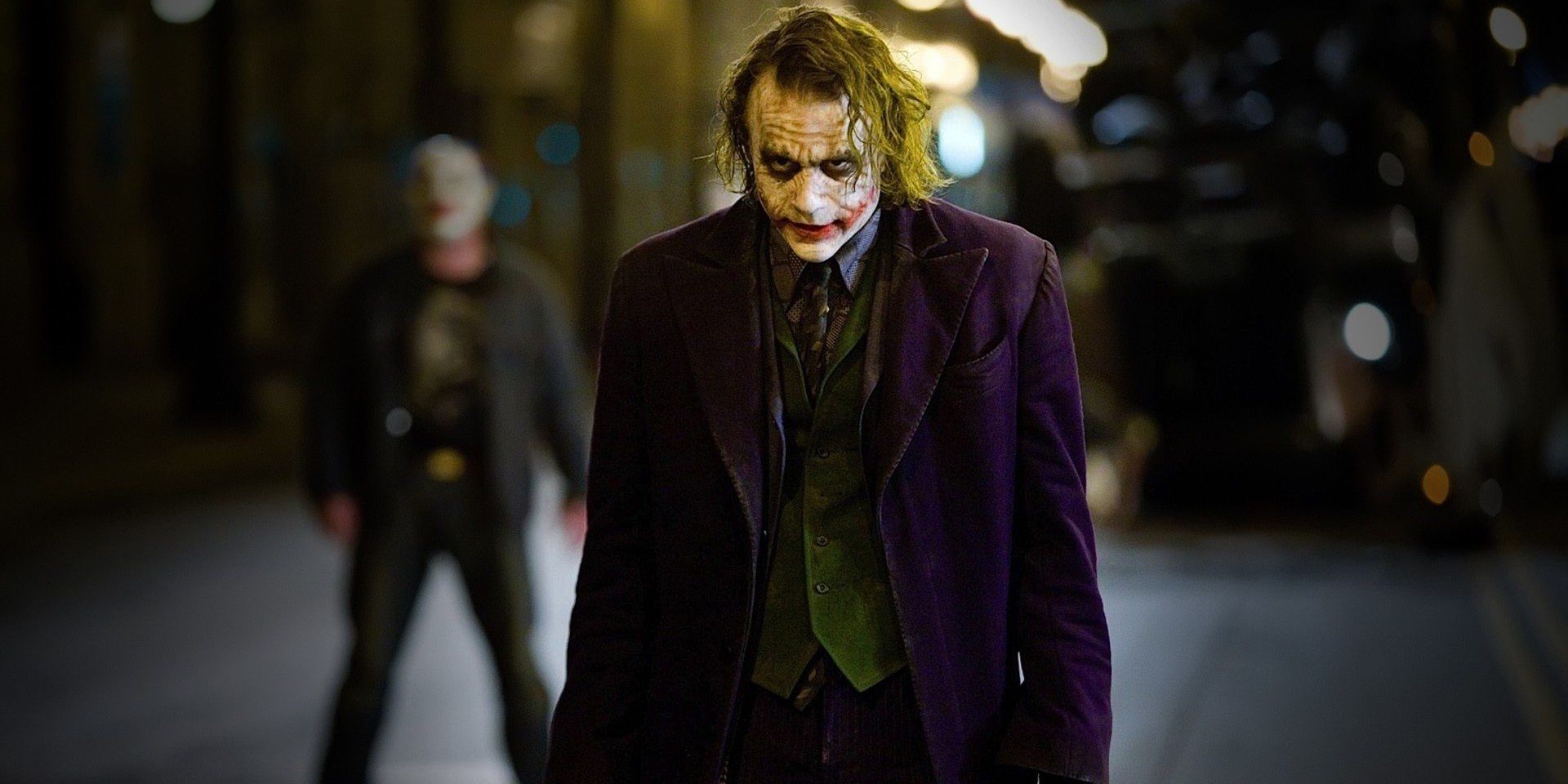 The Joker on the street in The Dark Knight