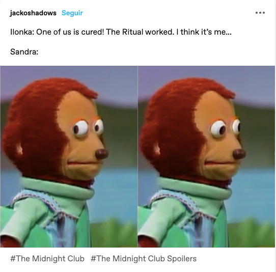 The Midnight Club Meme Ilonka saying she&rsquo;s cured and Sandra being uncomfortable