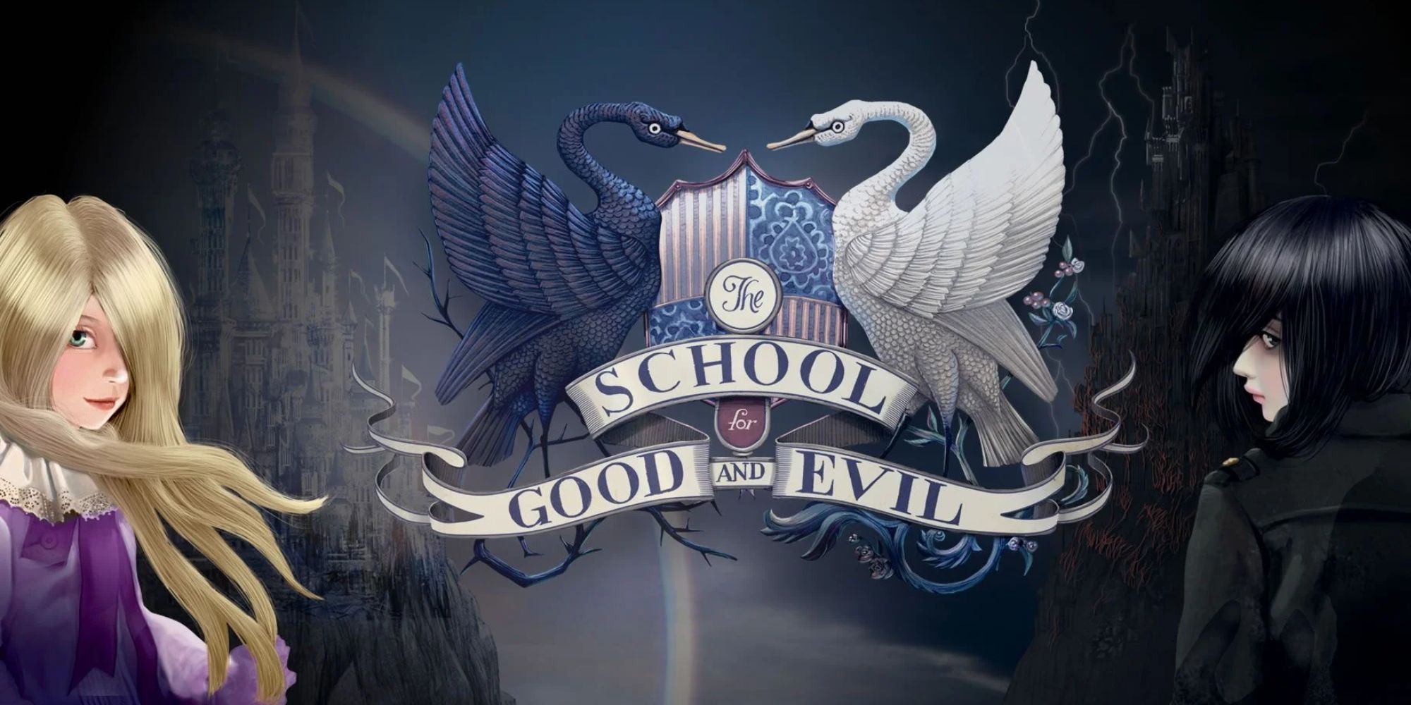 Banner da série de livros A Escola do Bem e do Mal
