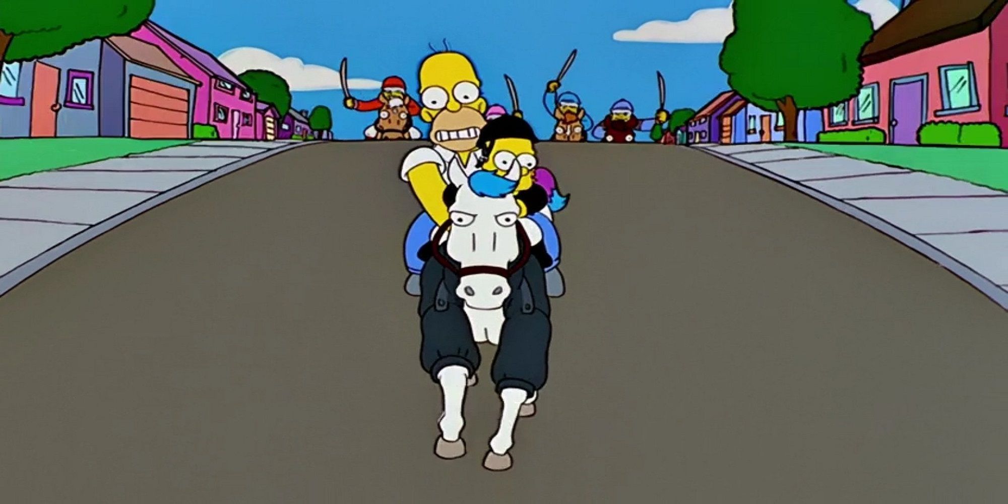 Homer and Bart in Saddlesore Galactica