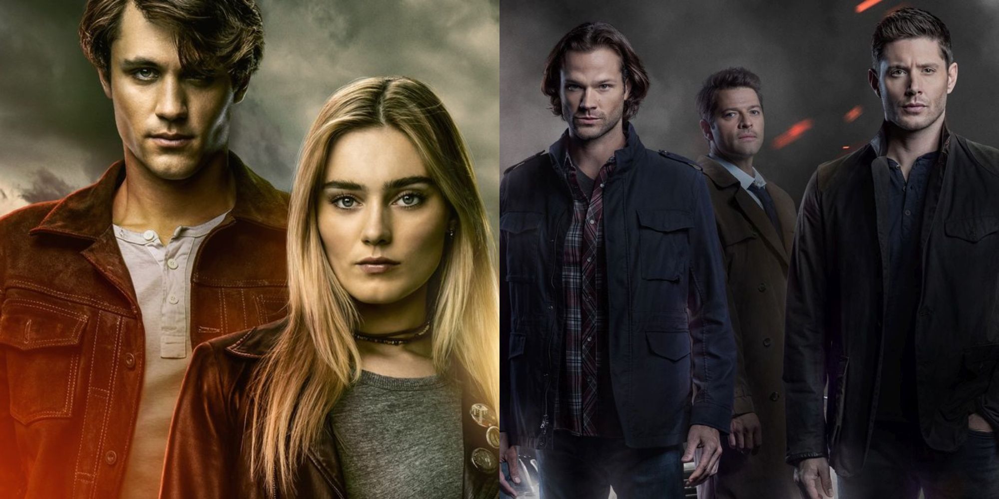 Side by side promo images for The Winchesters and Supernatural
