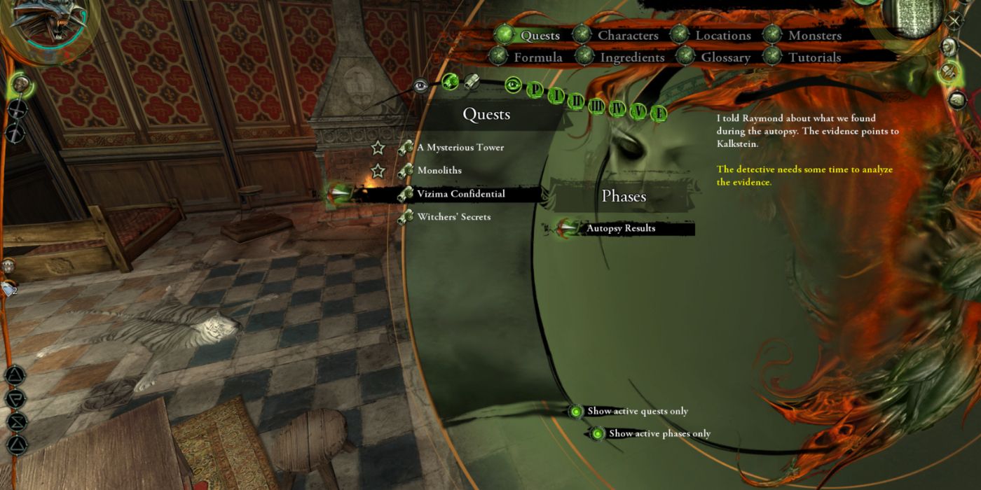 The main menu and general user interface of The Witcher.