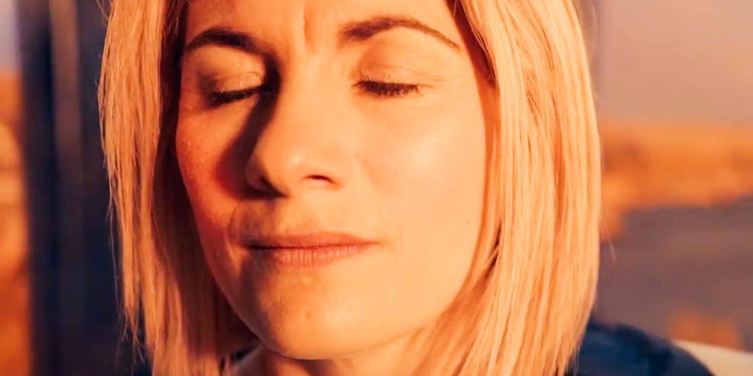 Thirteenth Doctor with eyes closed