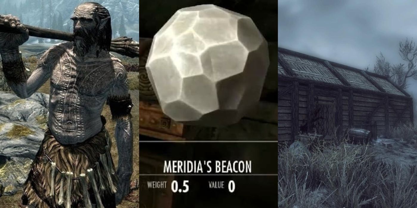Three side by side images from Skyrim