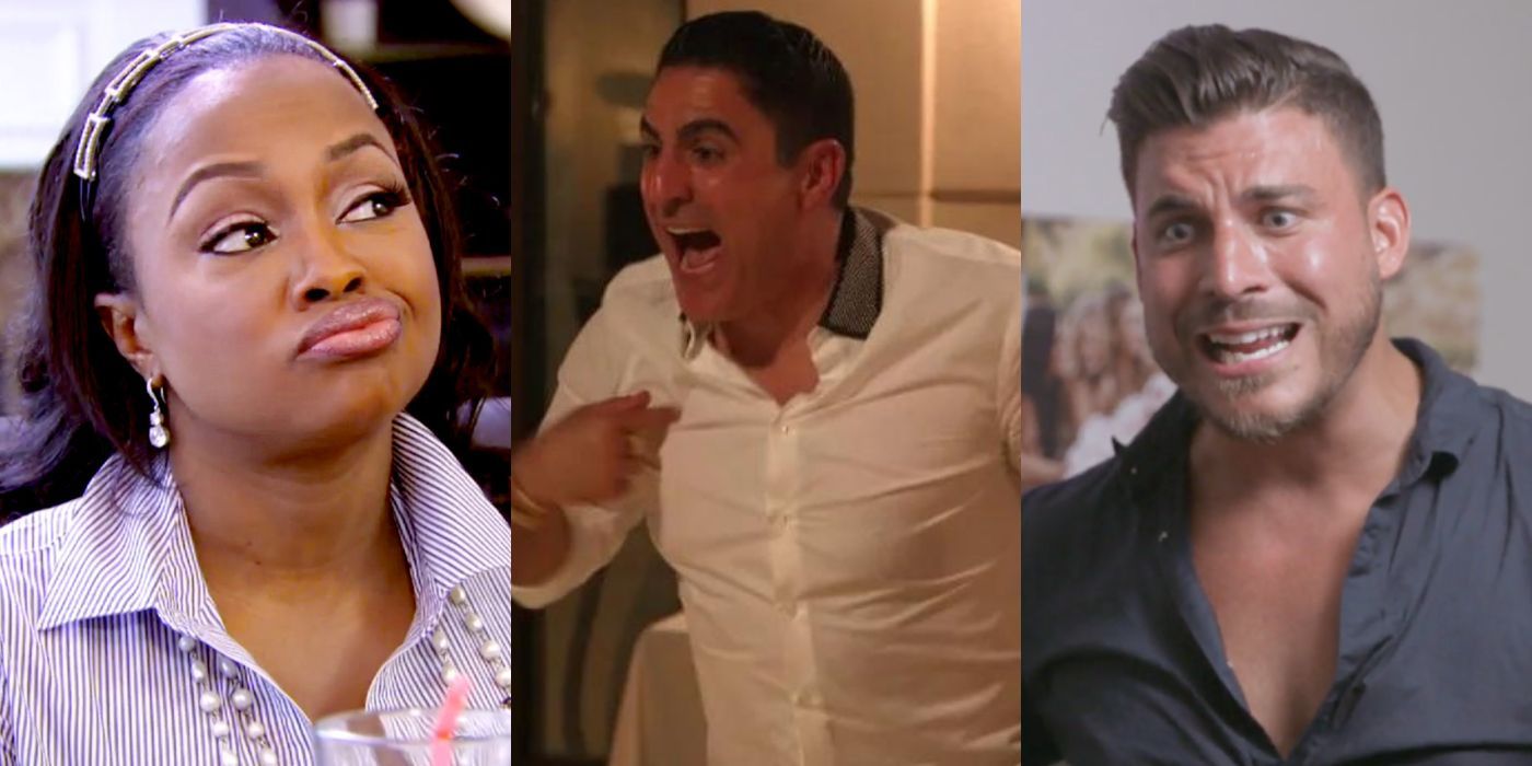 Three split images of Phaedra, Reza, and Jax from Bravo