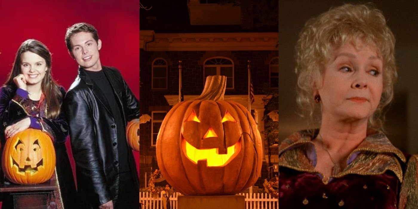 Three split images of the Halloweentown franchise 