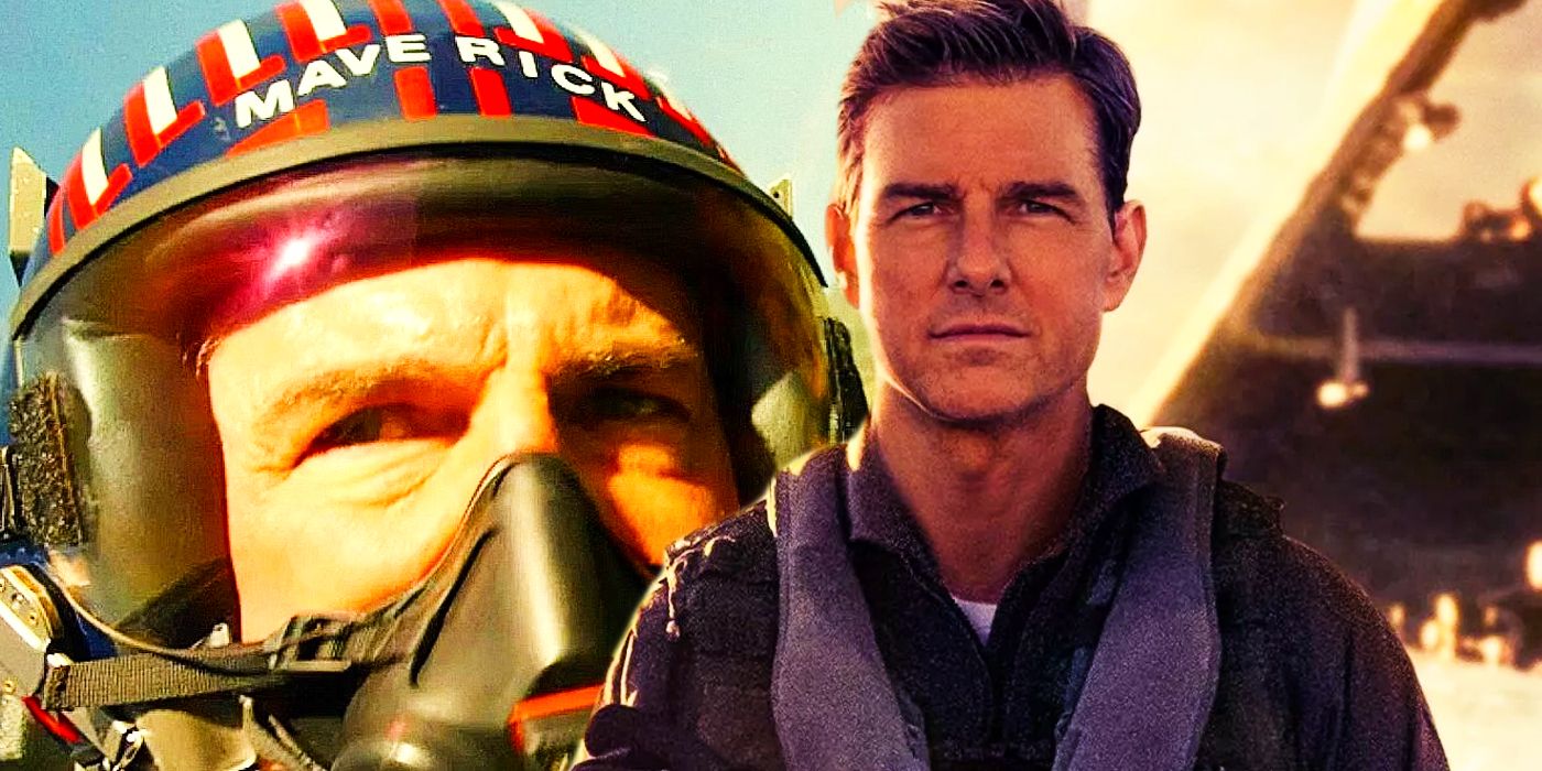 Collage of Tom Cruise in Top Gun Maverick