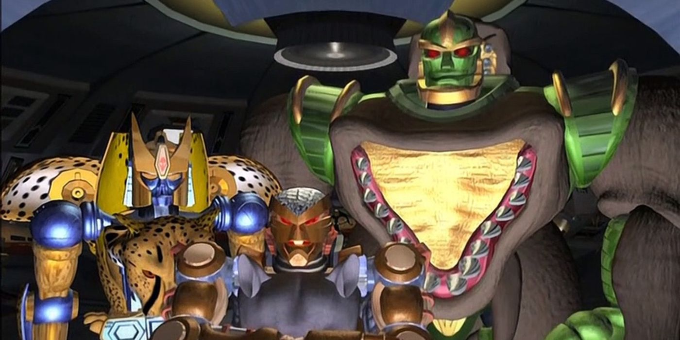 Characters from the Transformers: Beast Wars cartoon - Rattrap, Cheetor, and Rhinox.