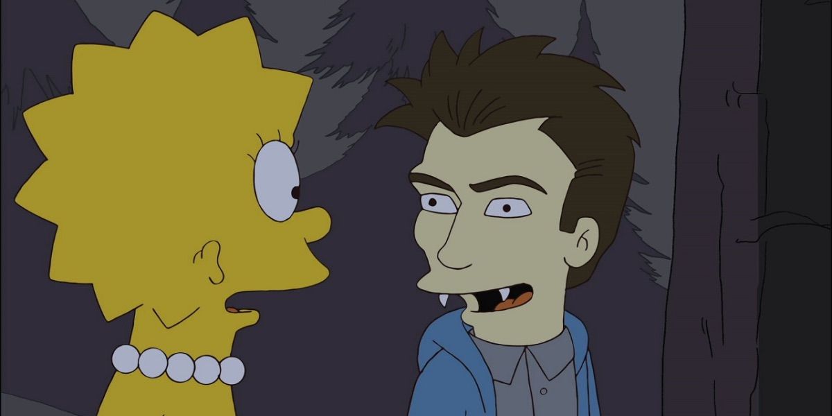 Lisa fala com uma paródia de Edward de Crepúsculo em Os Simpsons 