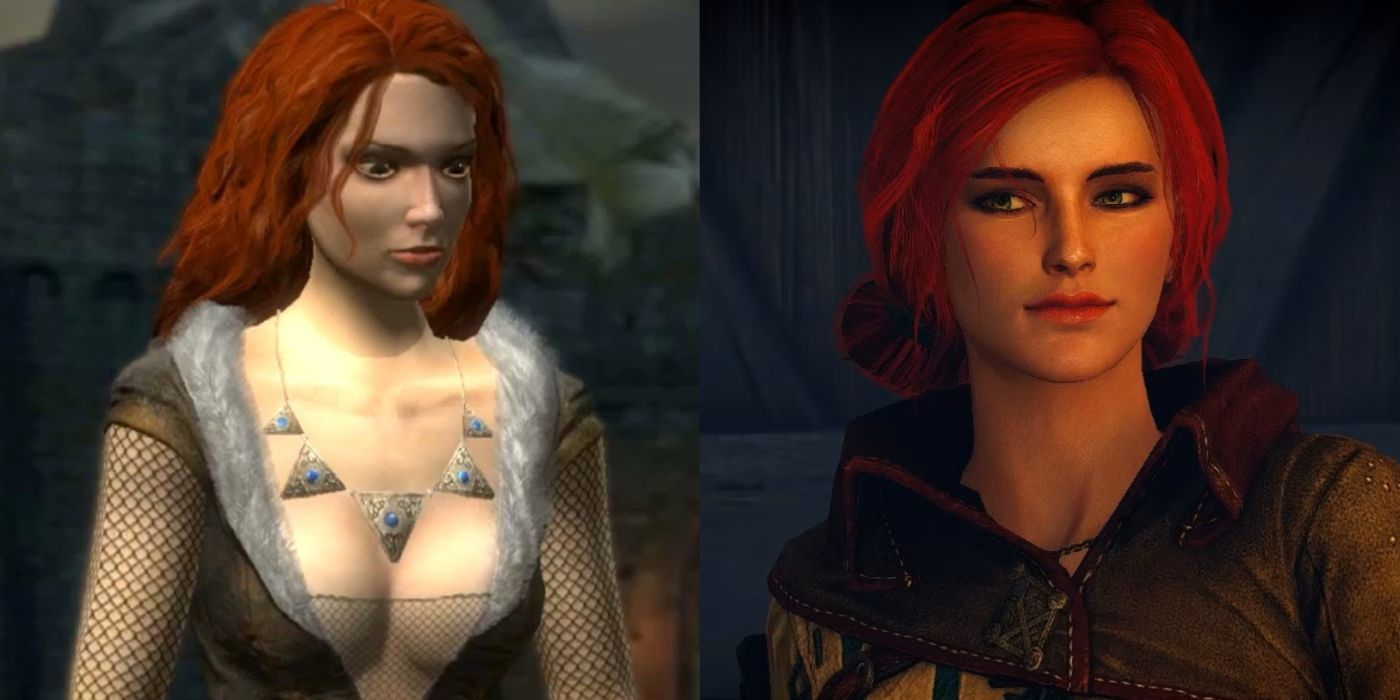 Split image of Triss in The Witcher and in The Witcher 3.