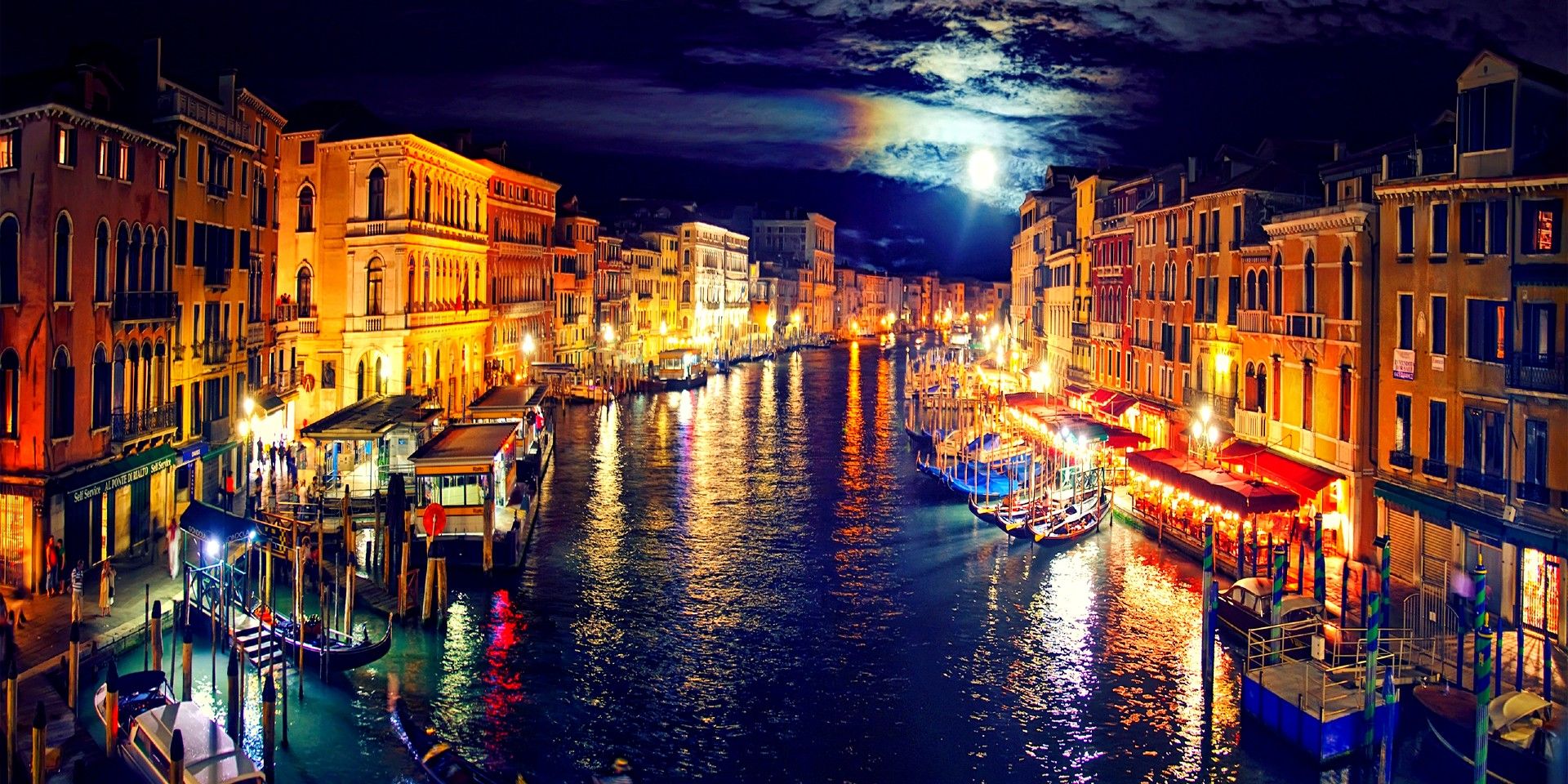 Artwork of Venice at night