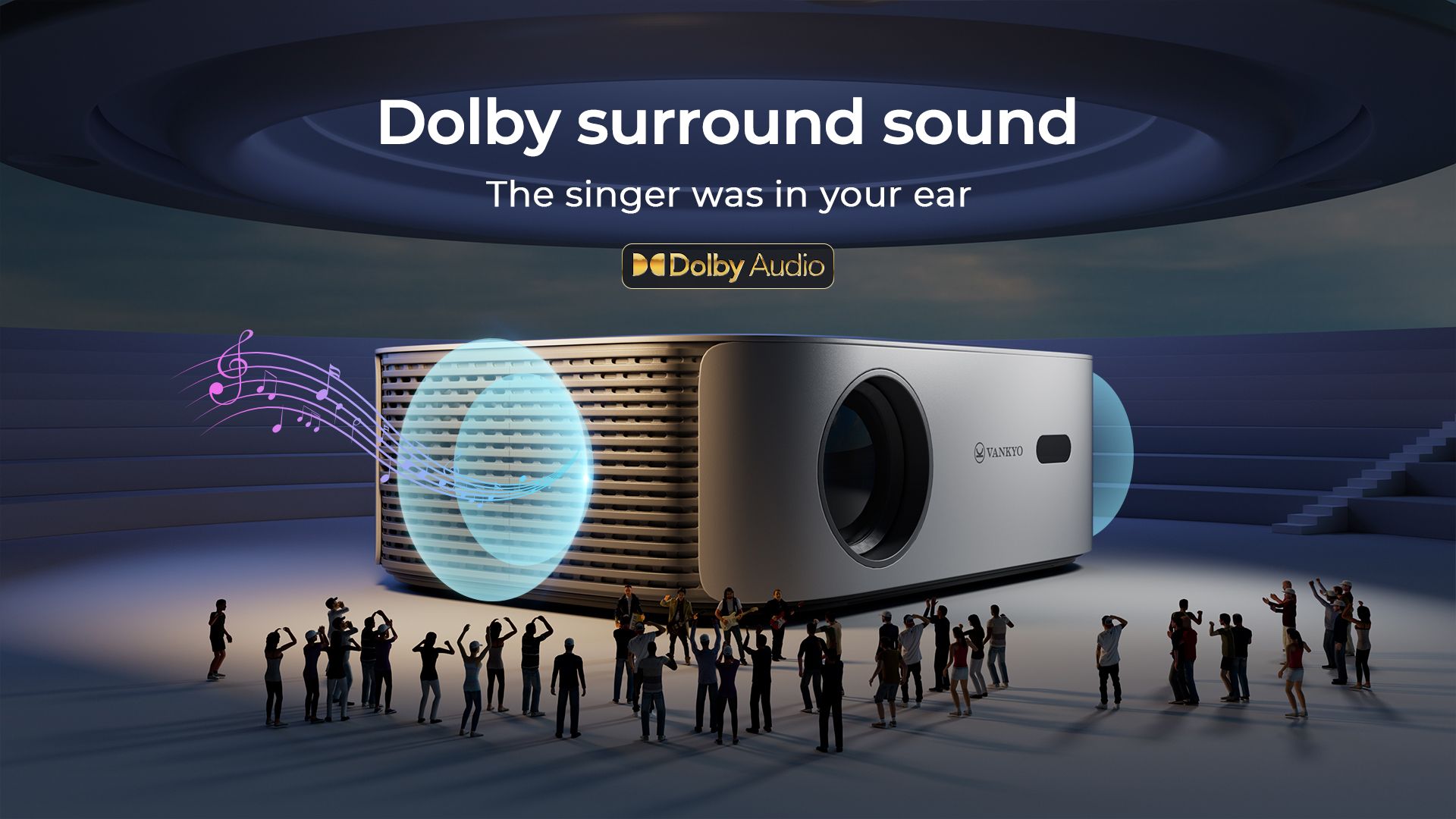 Vankyo Performance V700W Projector Dolby Surround Sound