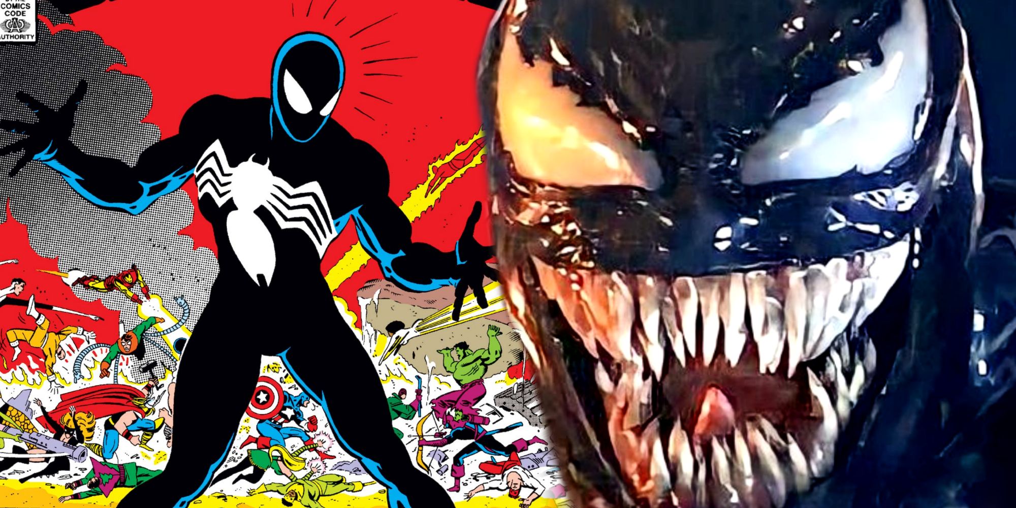 Venom e Symbiote Black Suit Homem-Aranha em Marvel's Secret Wars