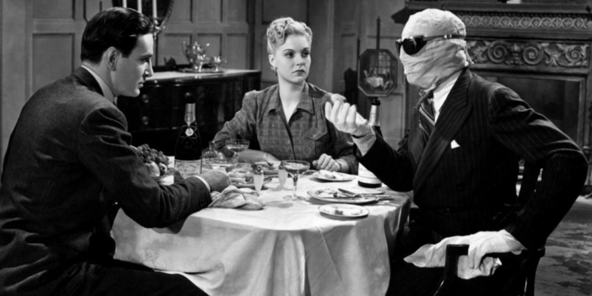 Vincent Price as Geoffrey Radcliffe with his allies in The Invisible Man Returns (1940)