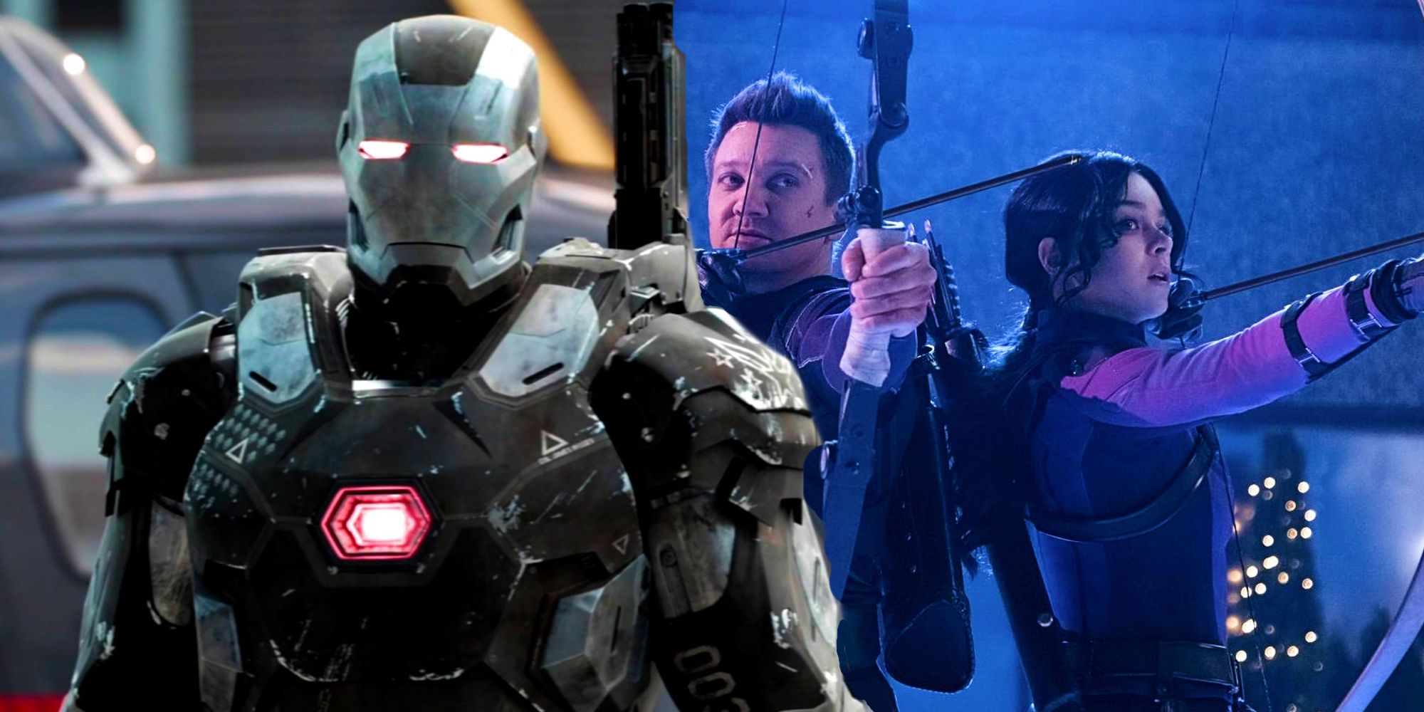 War Machine in Civil War, Hawkeye and Kate Bishop in Hawkeye