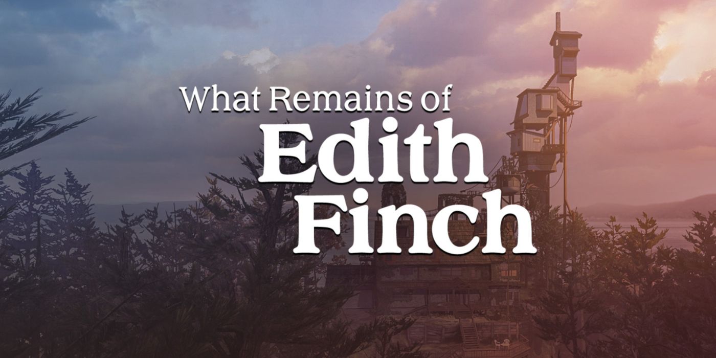 What Remains of Edith Finch promo art featuring the household towering above the forest.