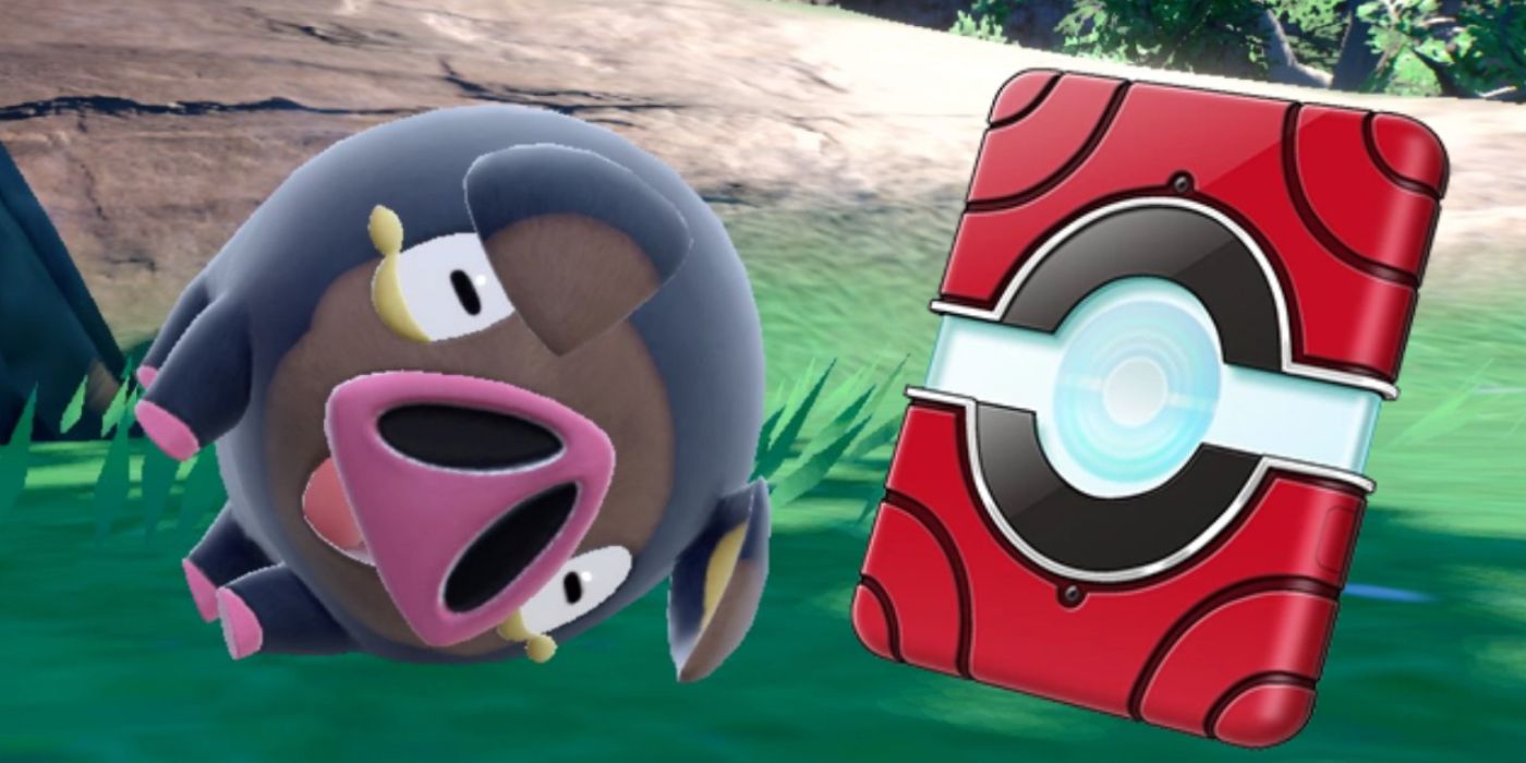 Pokémon Scarlet and Violet's Lechonk next to a Pokédex.
