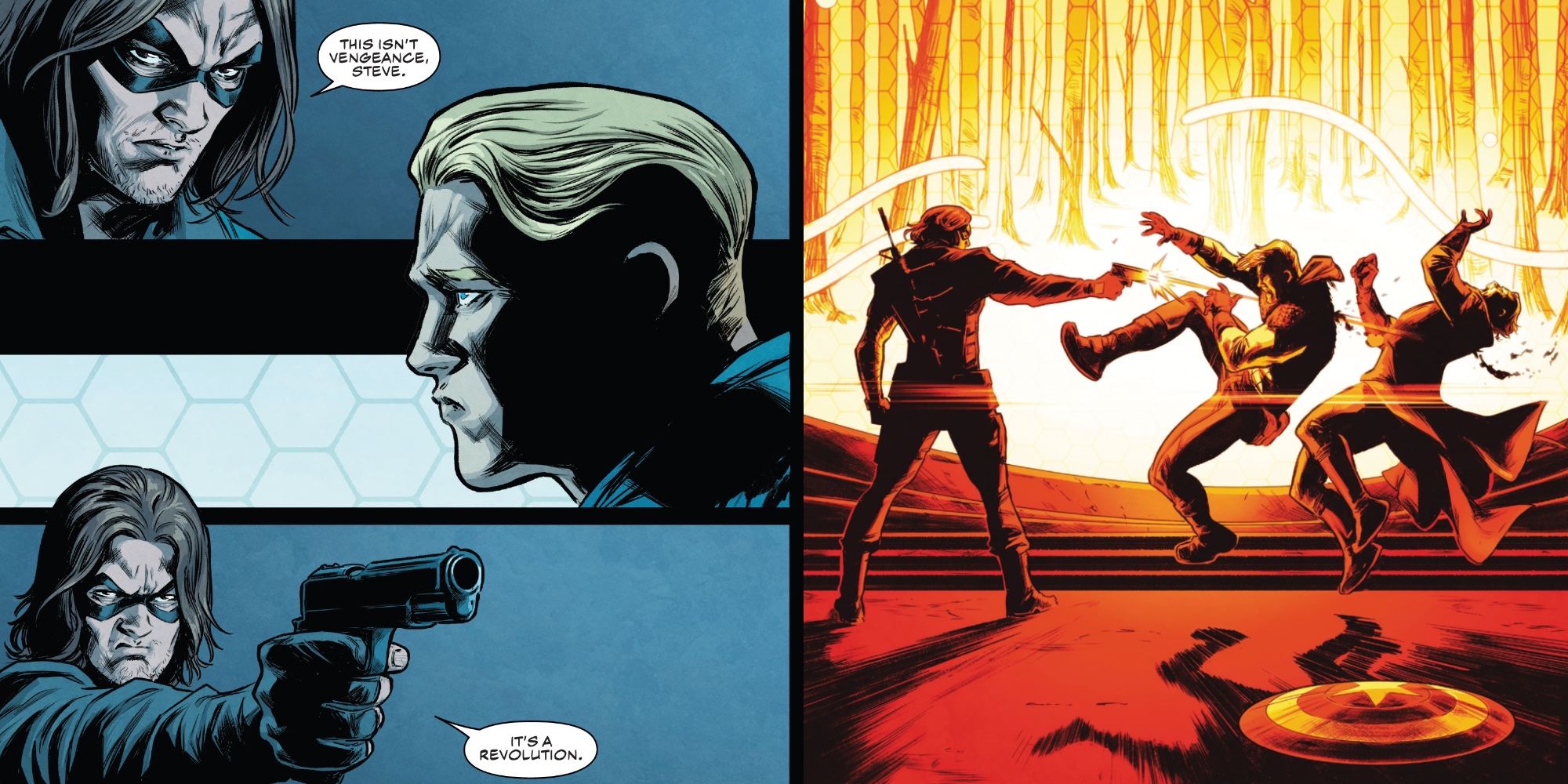 Winter Soldier Shoots Captain America and Revolution in Sentinel of Liberty #5