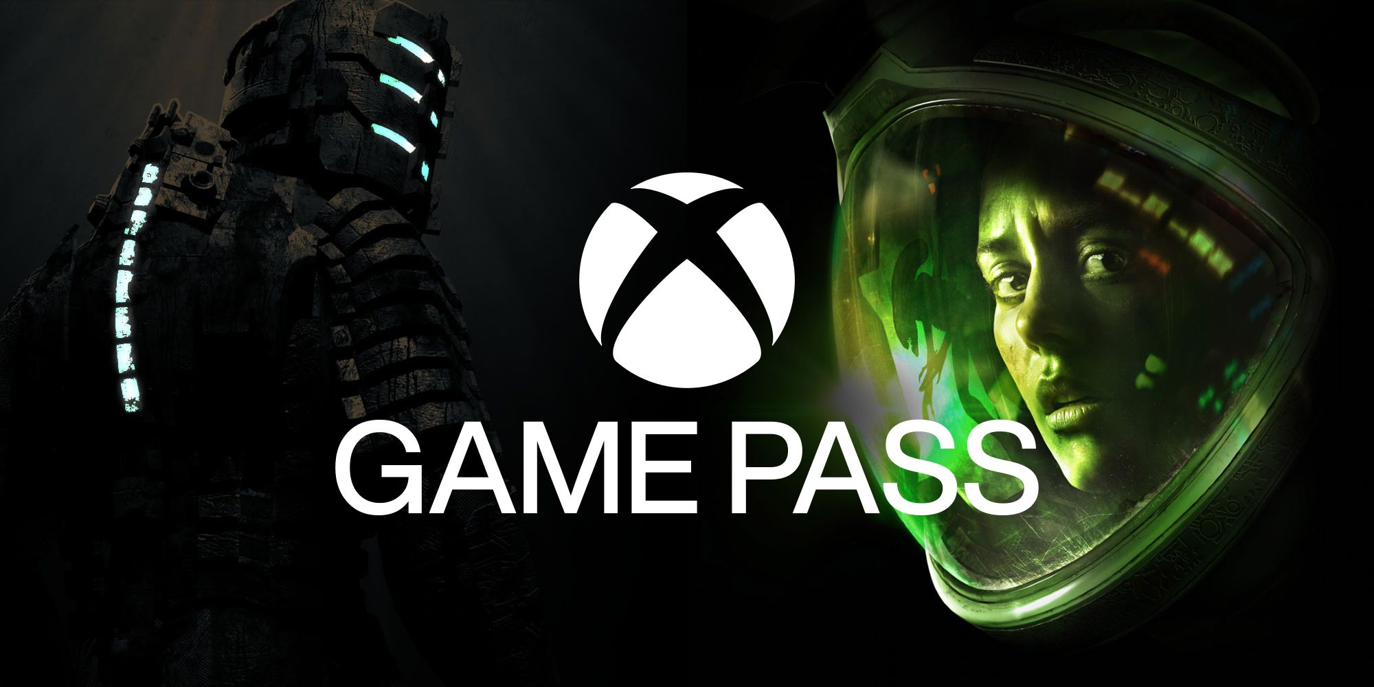 The Xbox Game Pass Logo over the main characters from Dead Space and Alien: Isolation.