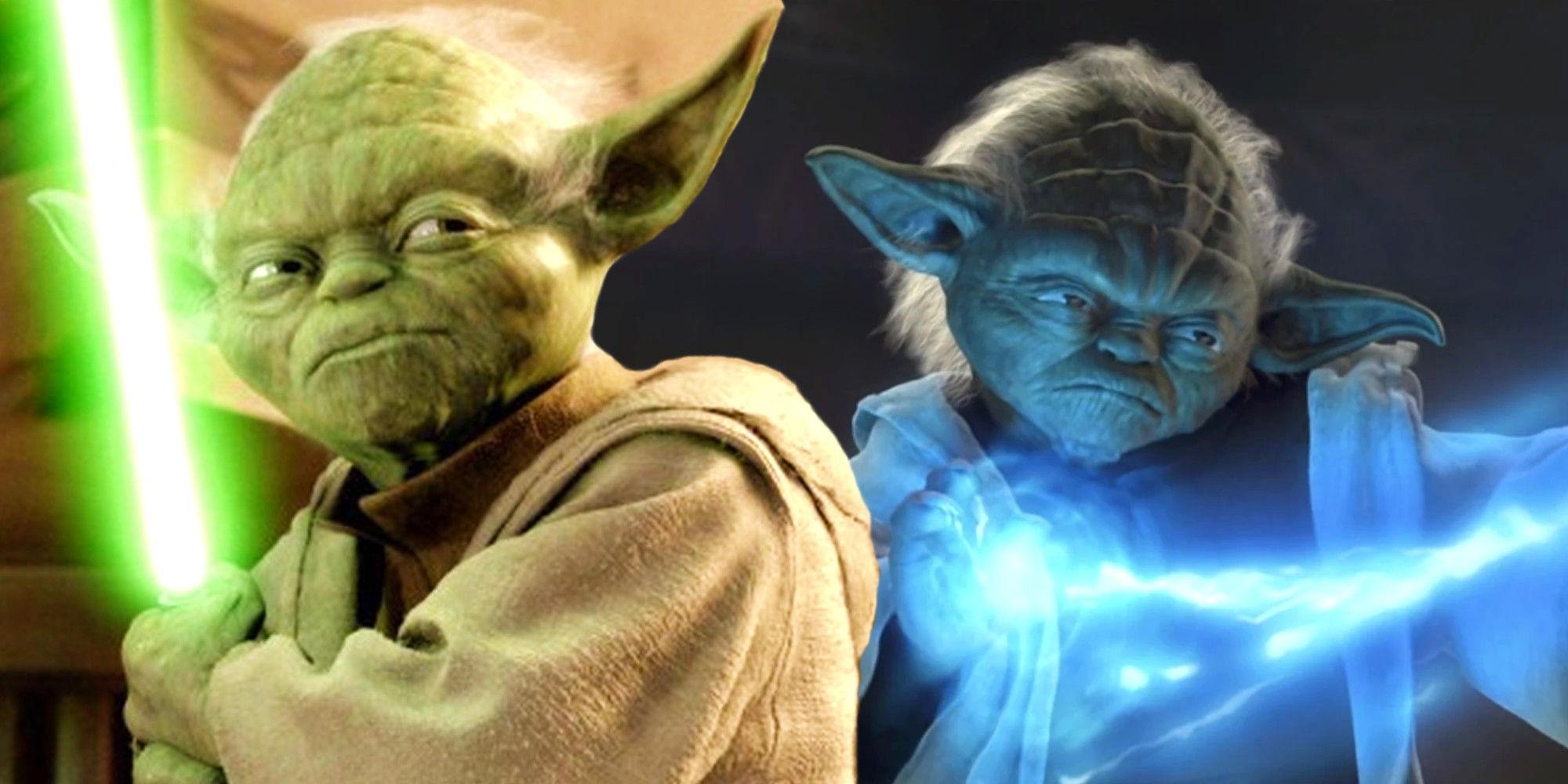 Yoda With Lightsaber And Force Lightning