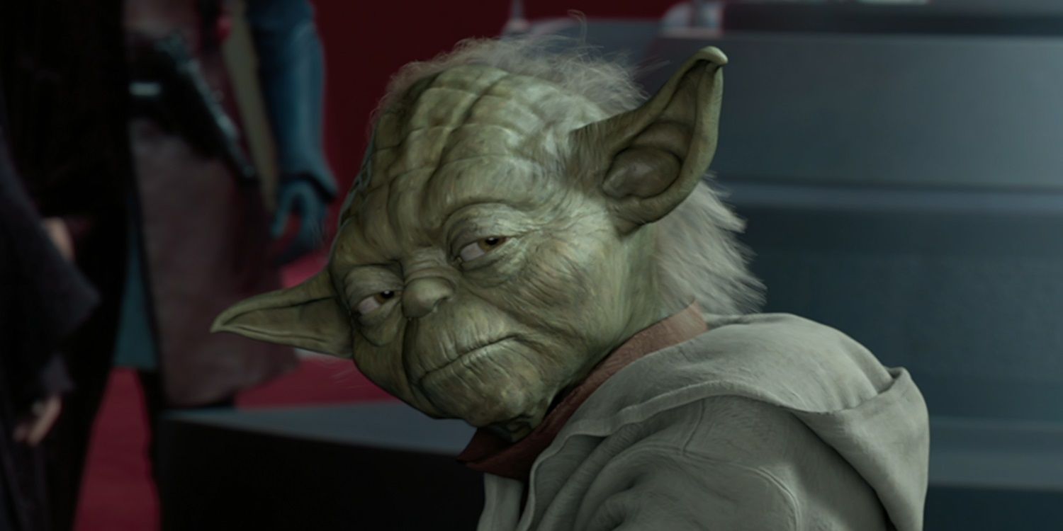 Yoda looking back in Attack of the Clones
