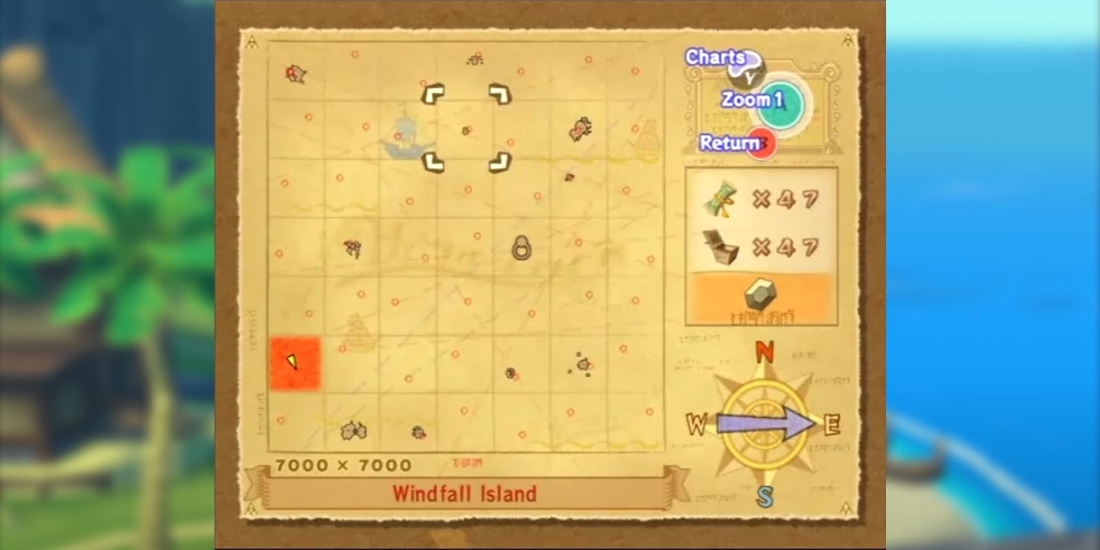The Sea Chart map from The Legend of Zelda: The Wind Waker.
