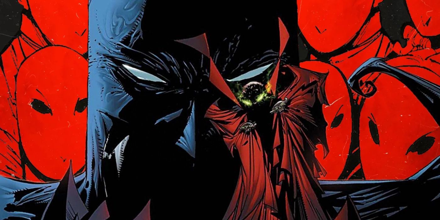 Batman and Spawn with Court of Owls background