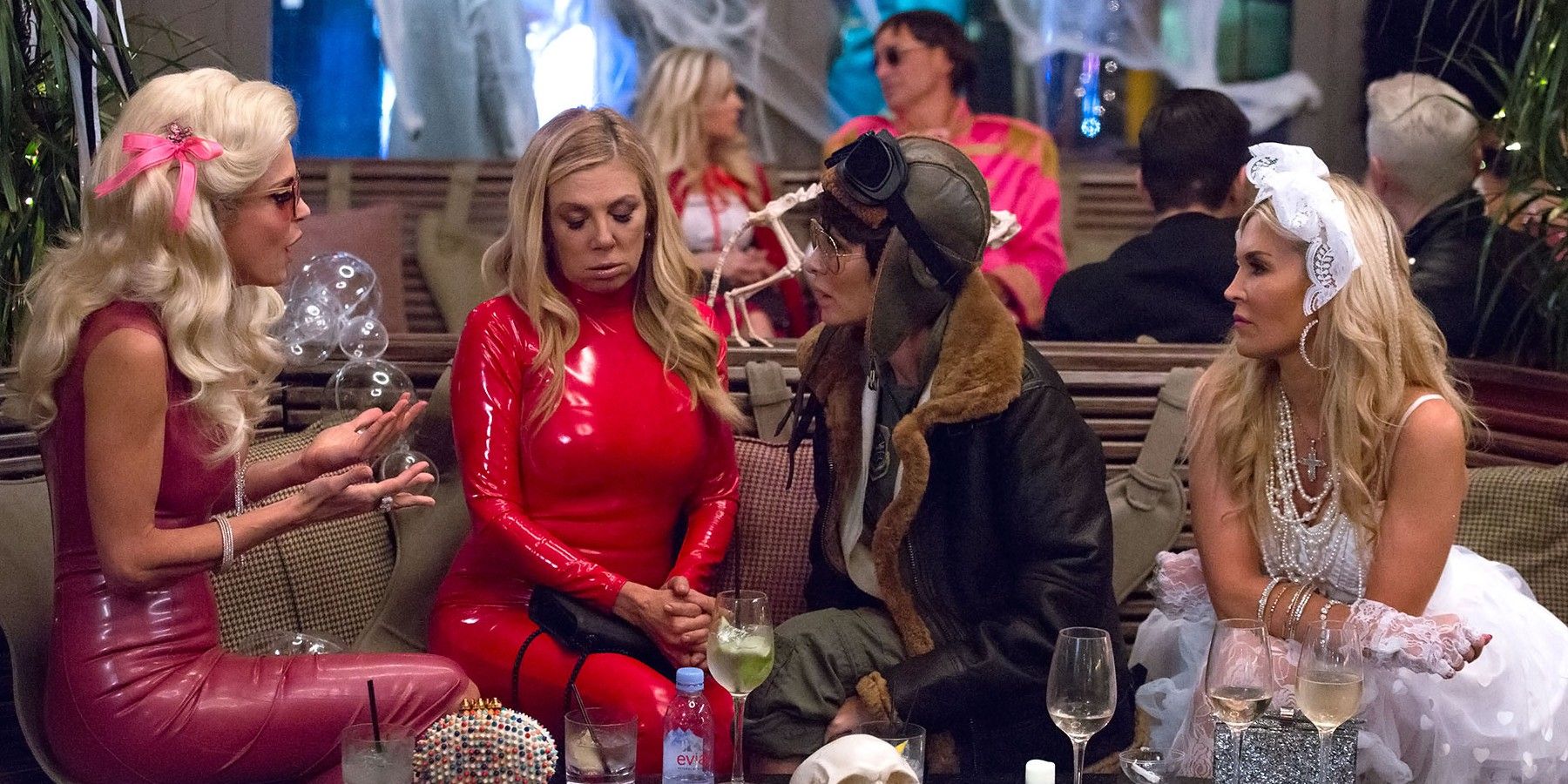 The core group of RHONY arguing at a Halloween party