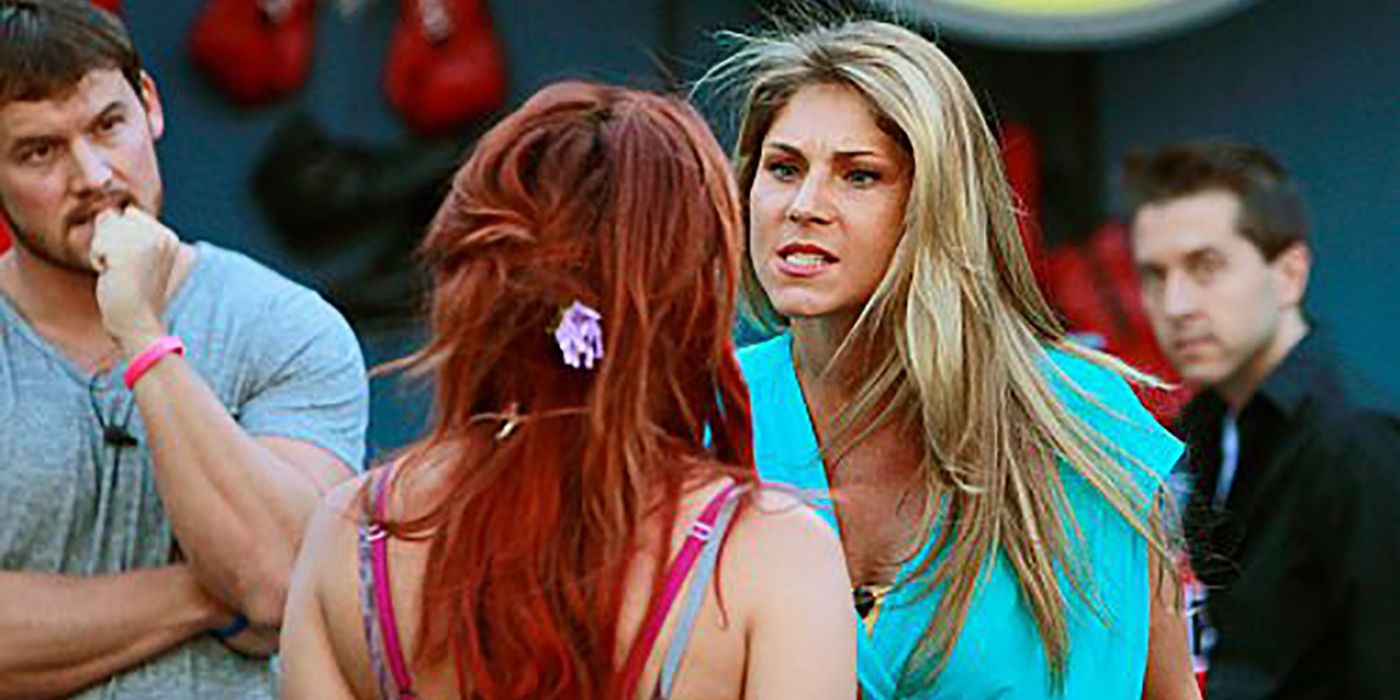 Kristen from Big Brother yelling at Rachel in a heated argument on Big Brother.