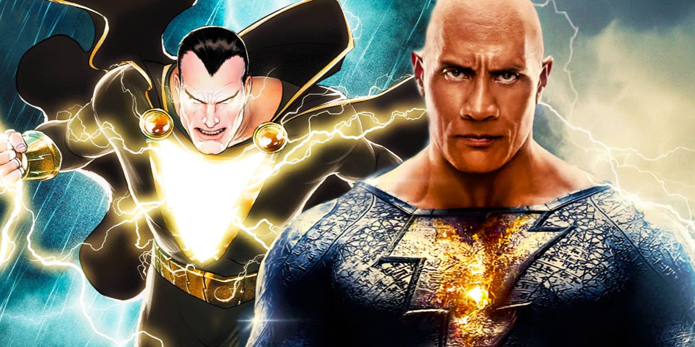 black adam dwayne rock johnson comic comparison