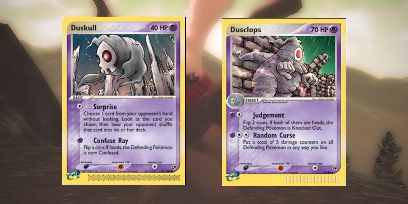 Pokemon TCG cards of Duskull and Dusclops.