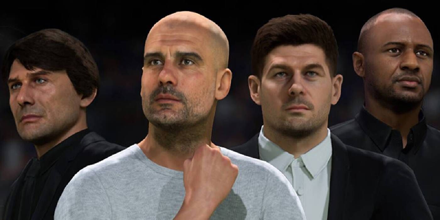 FIFA 23 Managers in Career Mode Four Selectable People from Premier League Clubs in Different Poses