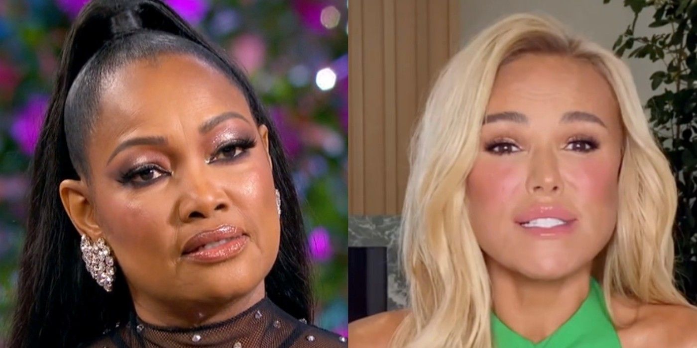 Garcelle Beauvais e Sanela Diana Jenkins discutindo sobre a reunião da 12ª temporada de RHOBH.