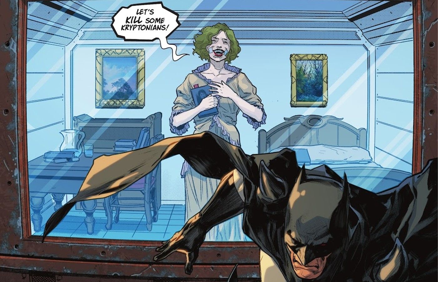 joker as batman trophy in flashpoint