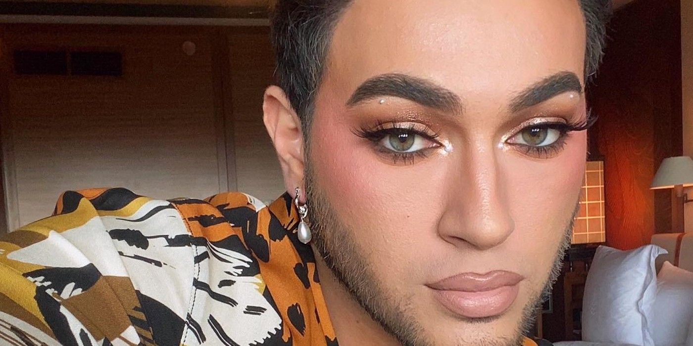 manny mua The Surreal Life in high glam makeup printed shirt