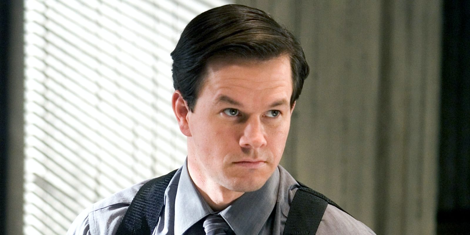 Mark Wahlberg glaring as Sergeant Dignam in The Departed