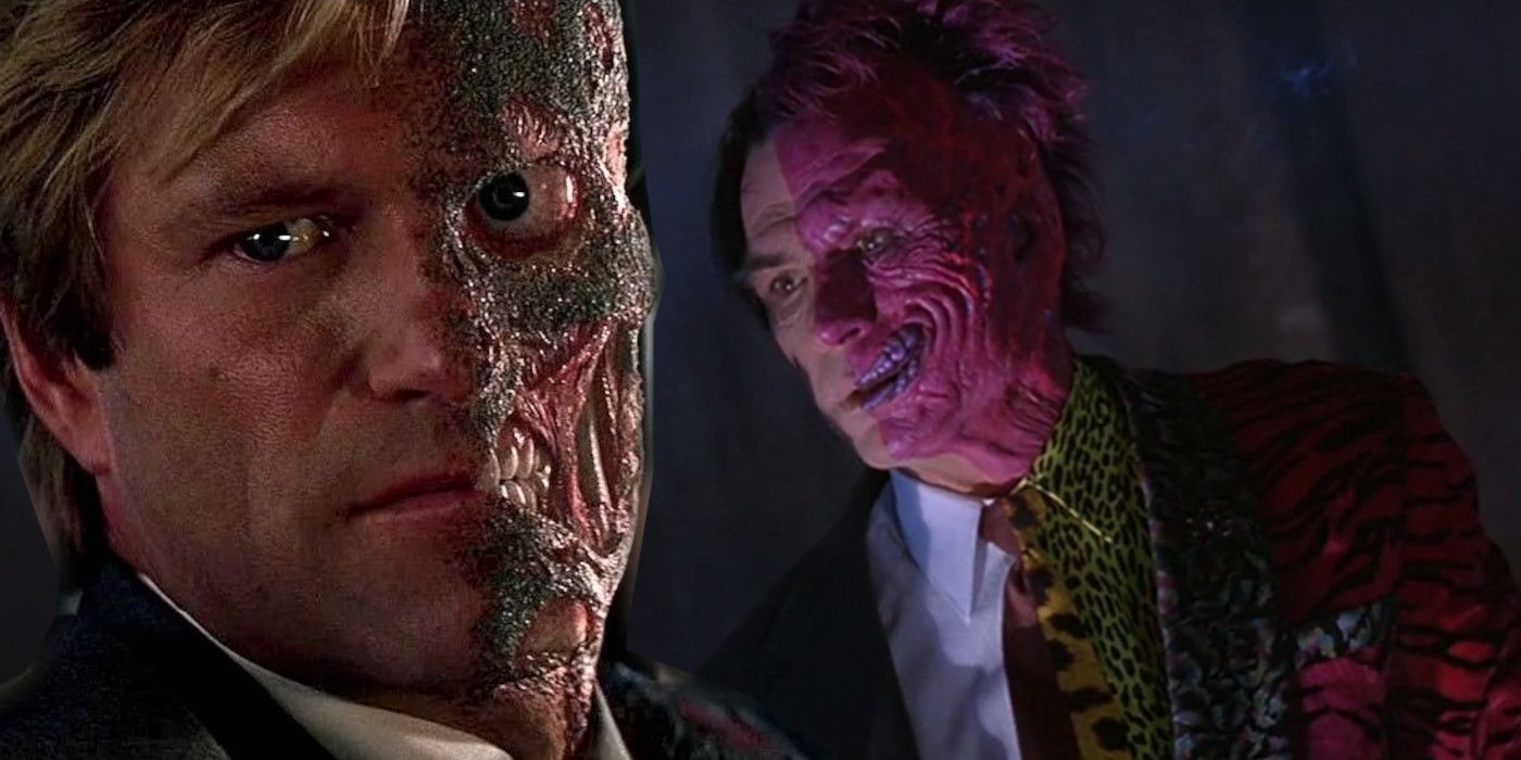 Gros plan sur Two-Face de The Dark Knight et Two-Face de Batman Forever 