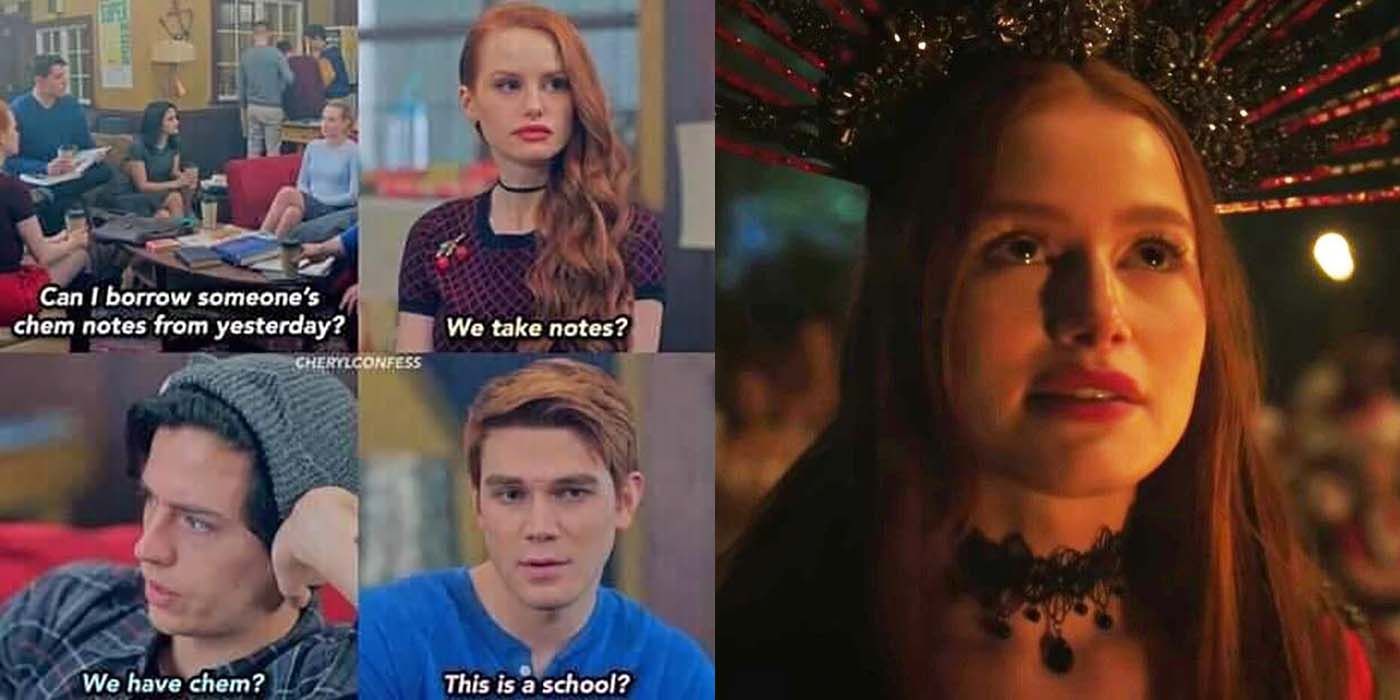 Split image of a meme and image from Riverdale.