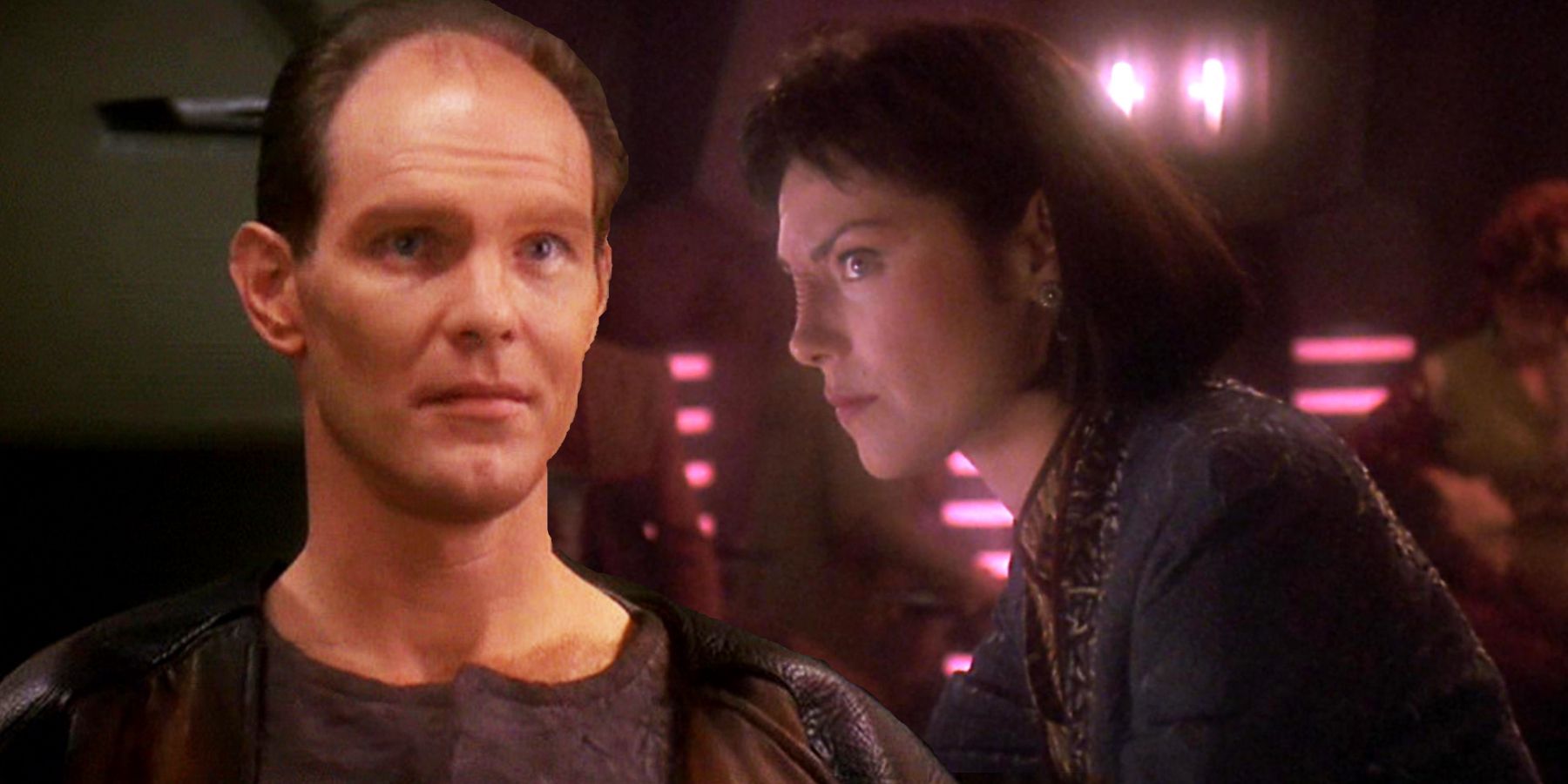 Kenneth Marshall as Michael Eddington in DS9 and Michelle Forbes as Ro Laren in TNG