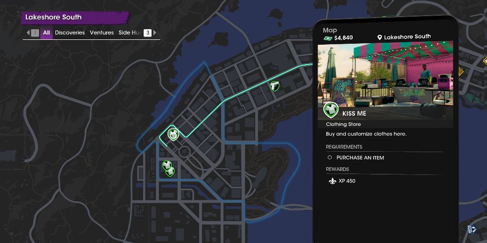 The Lakeshore map is seen in Saints Row