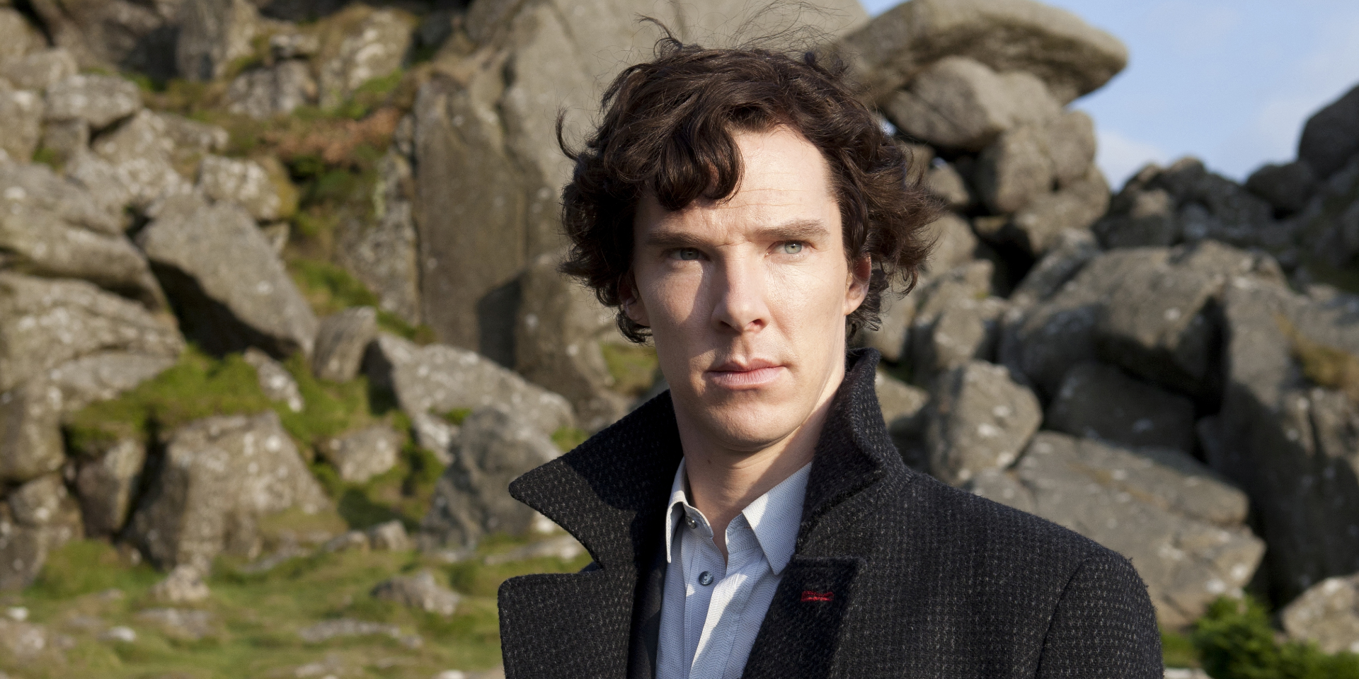 Sherlock Holmes on a hilltop in Sherlock