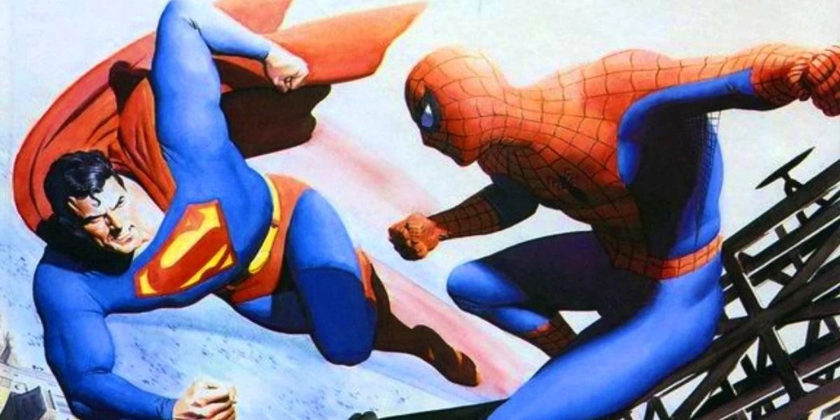 Superman e Homem-Aranha renderizados por Alex Ross.