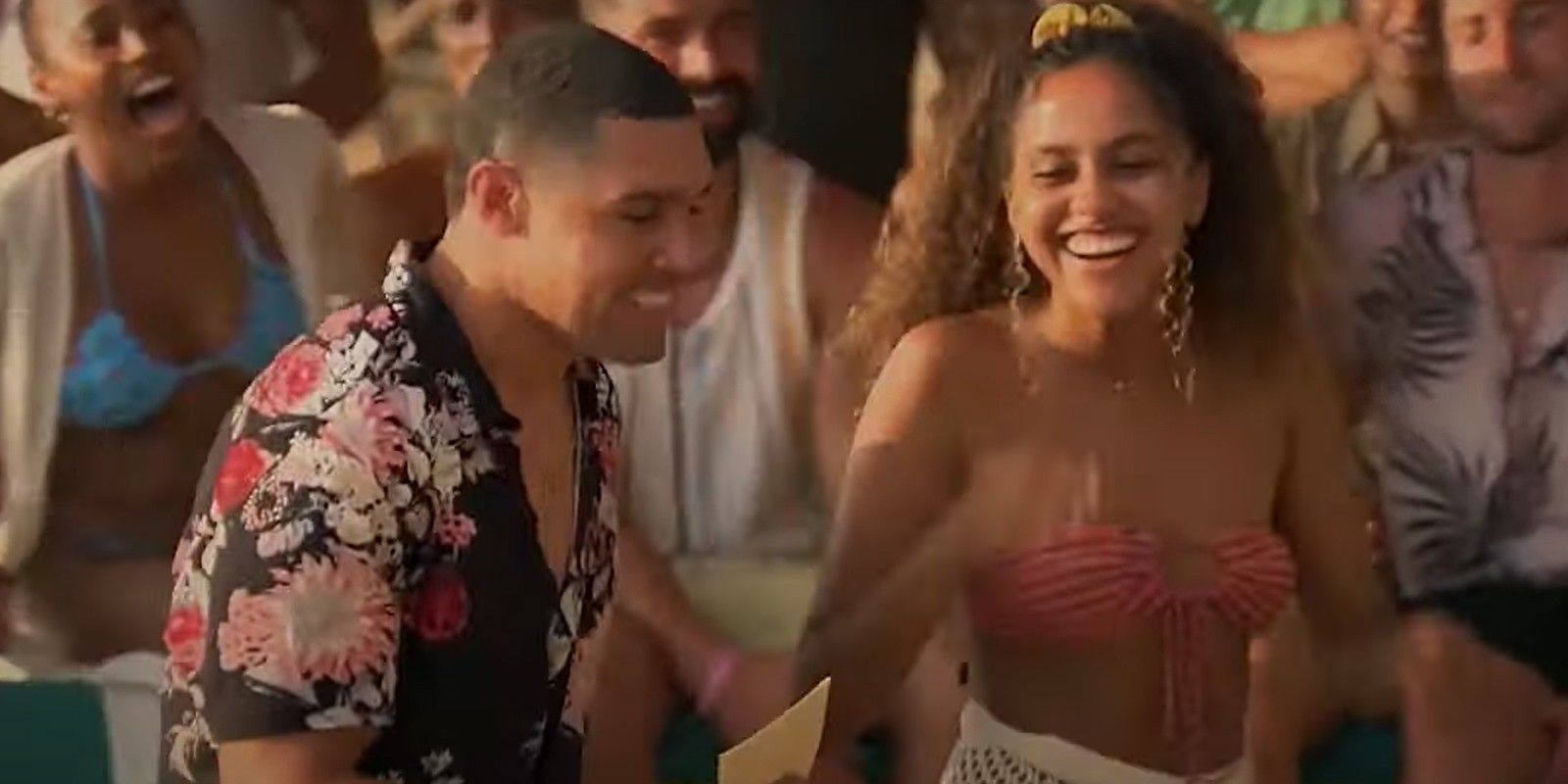 Teddi Wright and Rodney Mathews having fun on Bachelor in Paradise