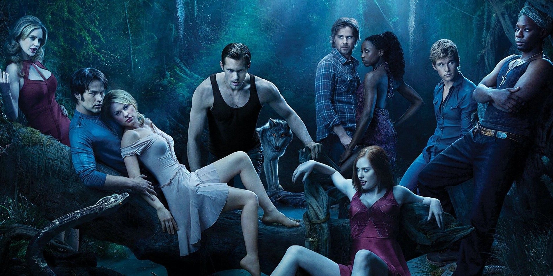 The cast of True Blood pose for a promo image 