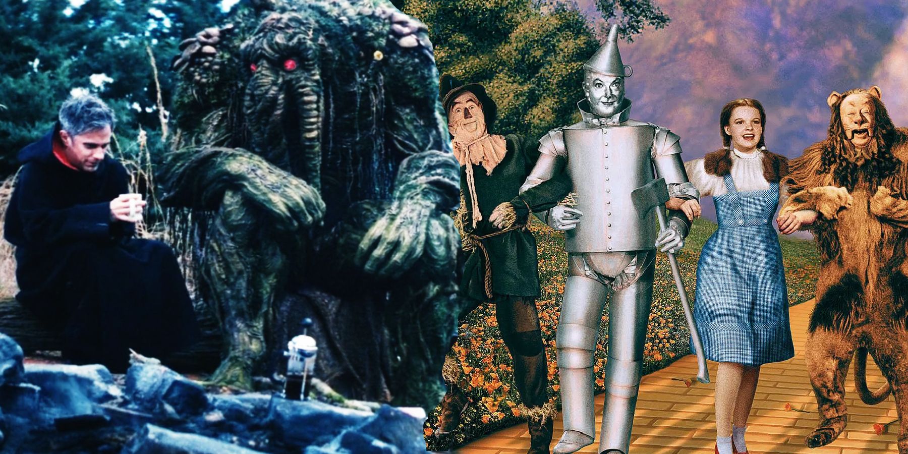 Jack Russell and Man-Thing in Werewolf by Night and the Scarecrow, Tin Man, Dorothy and the Lion in The Wizard Of Oz