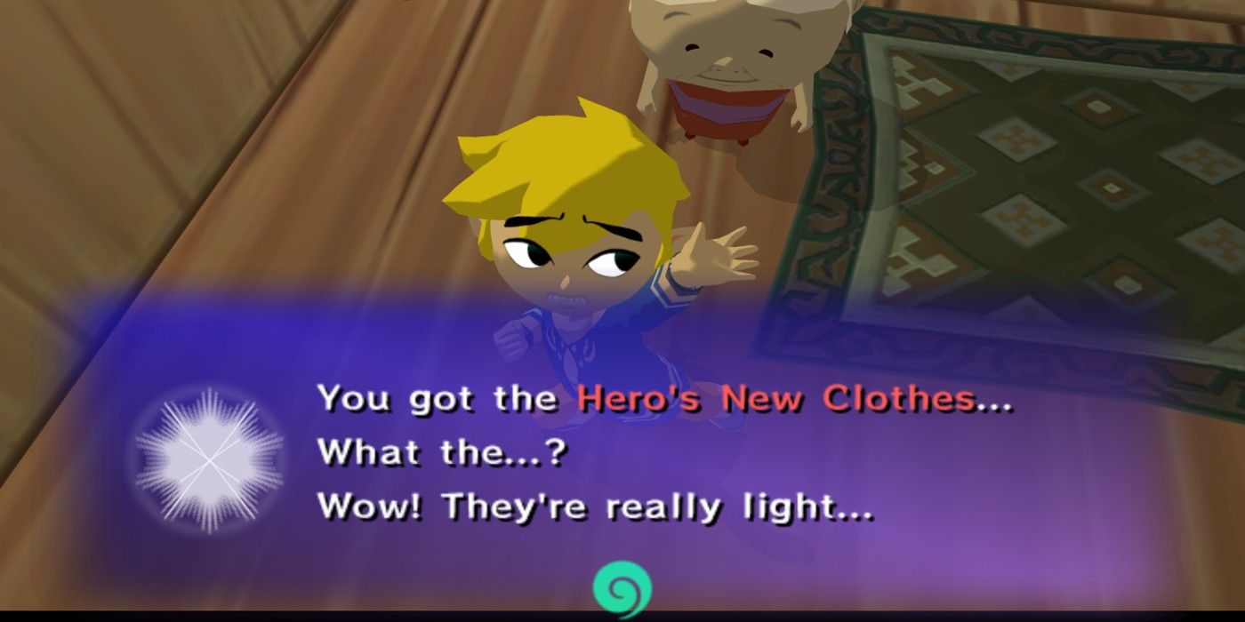 Link receives the Hero's New Clothes in The Legend of Zelda: Wind Waker