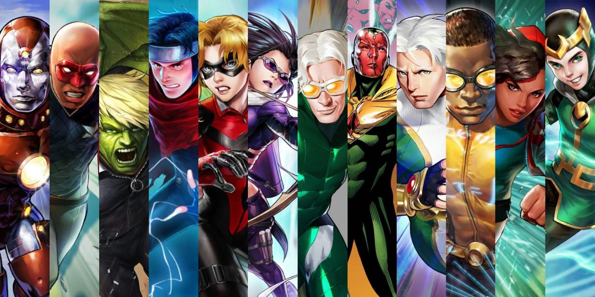 An image of a Young Avengers roster is shown.