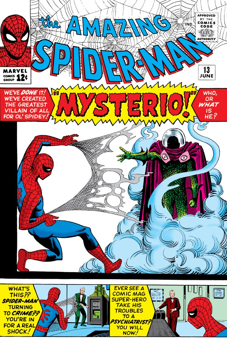 Amazing Spider-man 13 cover of spider-man vs mysterio