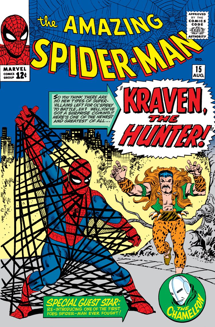 Incrível Homem-Aranha 15 capa Homem-Aranha enrolado em uma rede lutando contra Kraven, o caçador